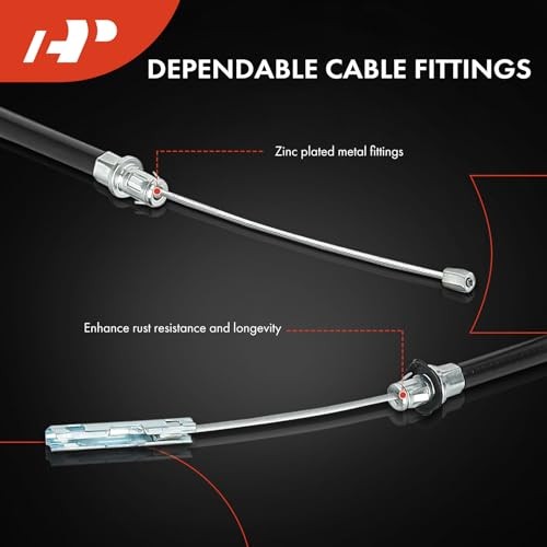 Rear Passenger Side Parking Brake Cable Assembly Compatible with Dodge