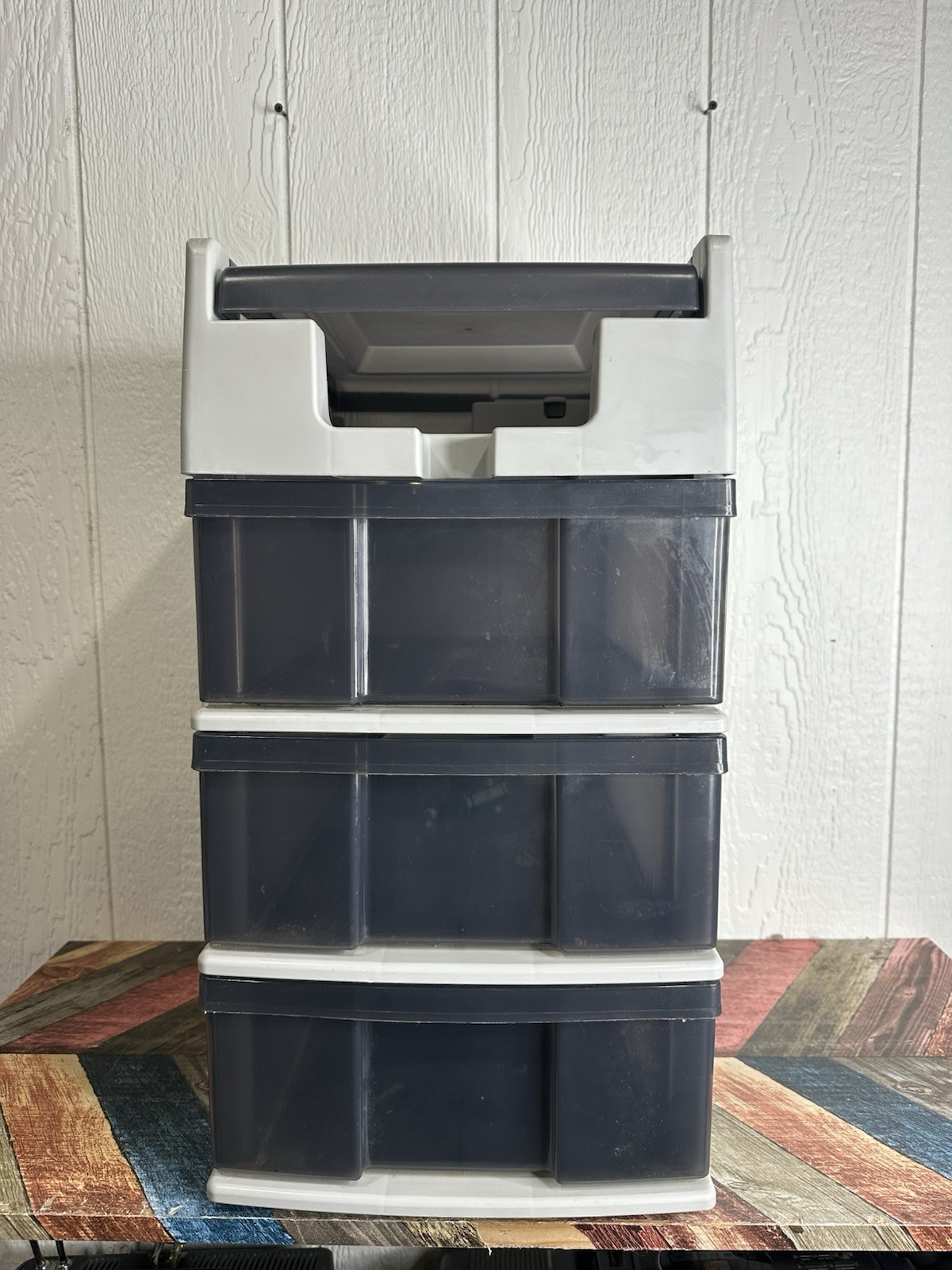 Iris TG-47 Console Storage Home Video Game Cart Caddy Rare 3 Drawer With Wheels