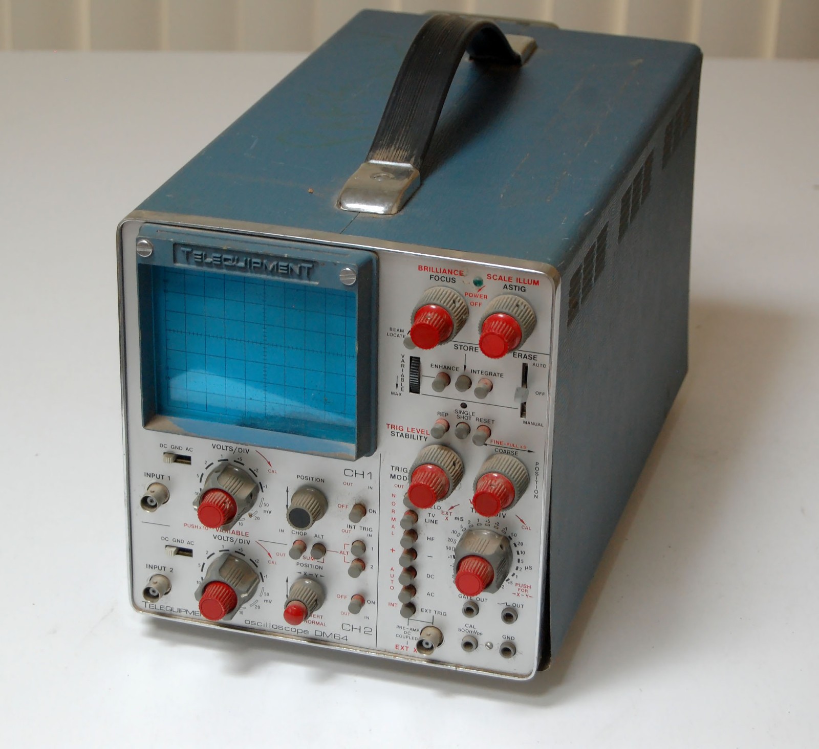 Vintage Telequipment DM64 Two Channel Oscilloscope Not Tested Parts Repair
