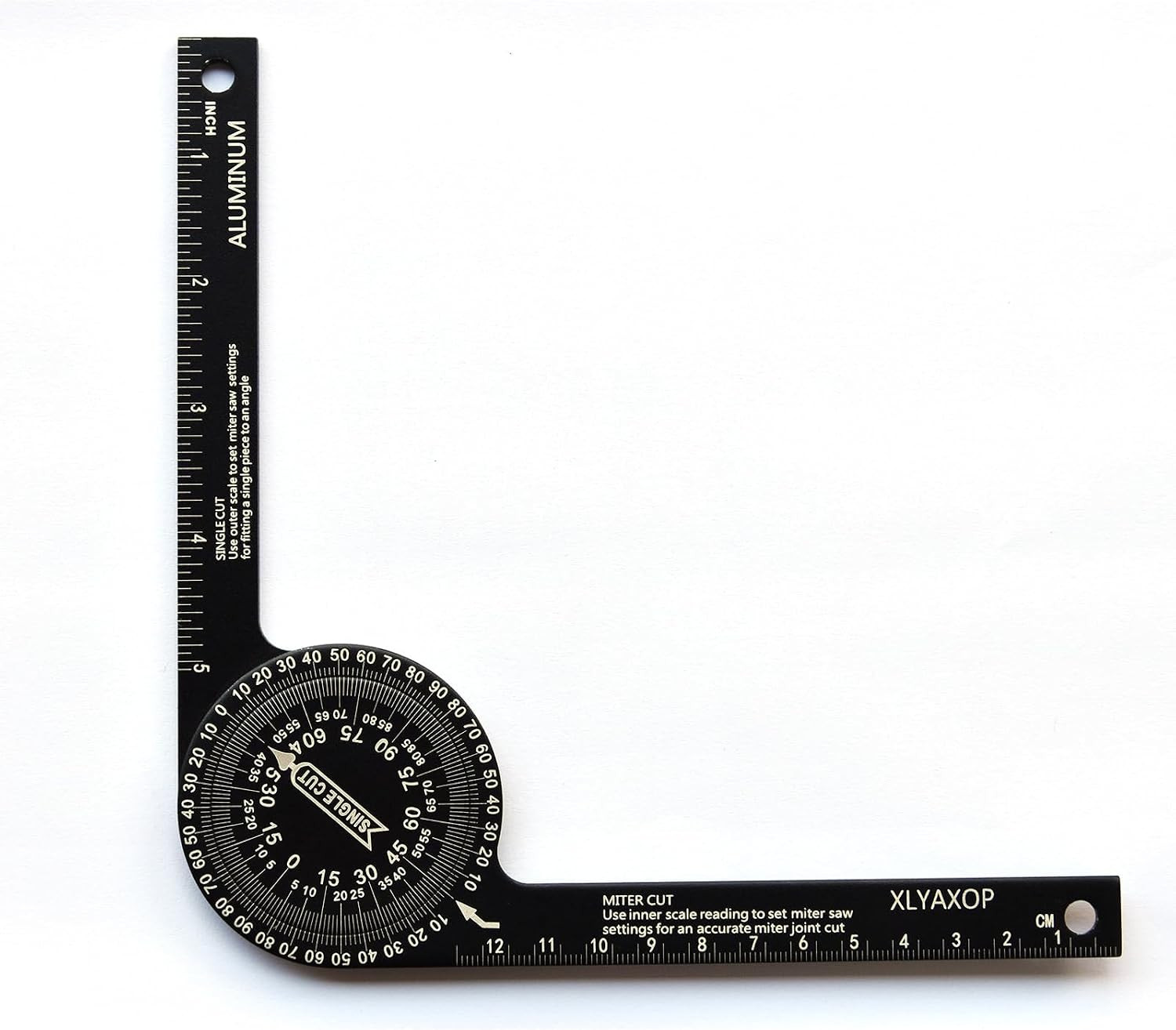 Miter Saw Protractor  7.3 in Aluminum Angle Finder for Trim | Laser-Engraved Dua