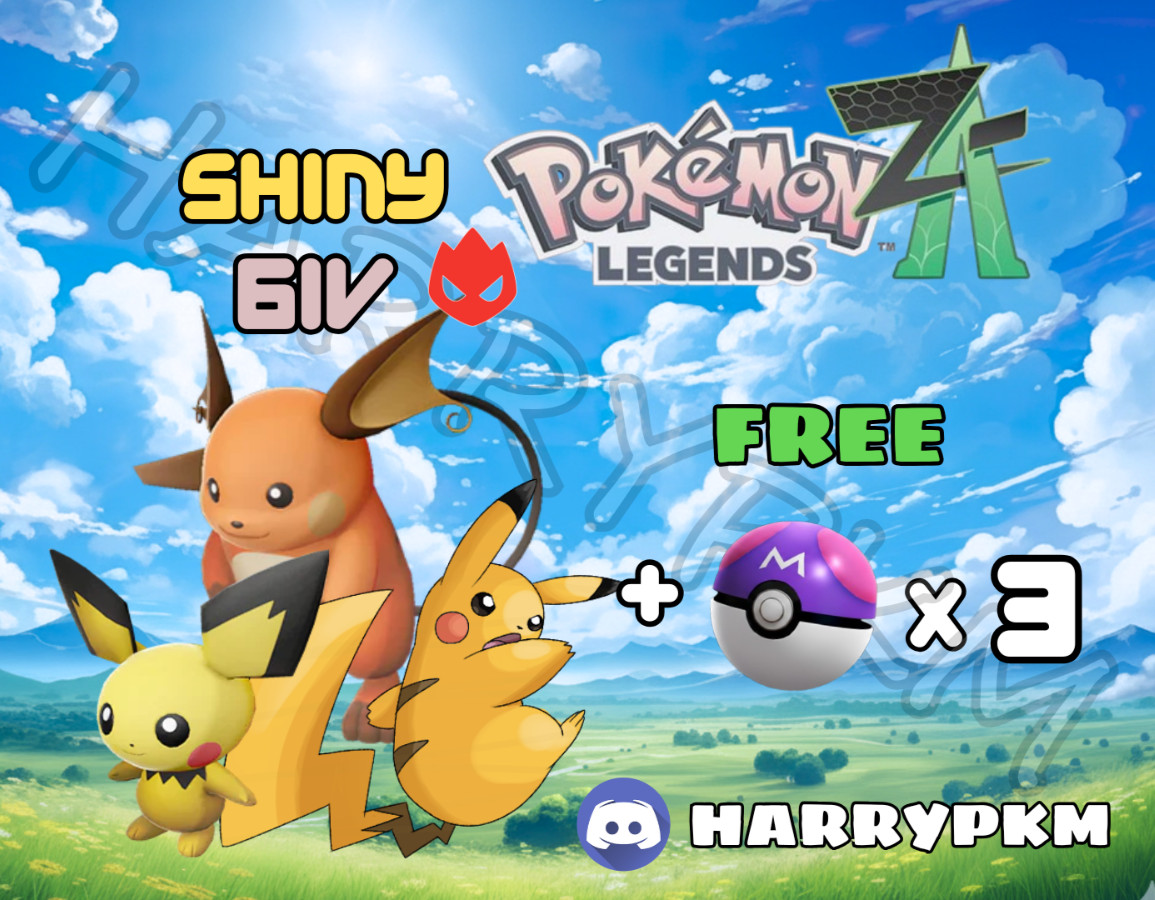 ✨COMBO SHINY ALPHA PICHU & PIKACHU & RAICHU ✨6IV EV ⭐ POKEMON LEGENDS ZA