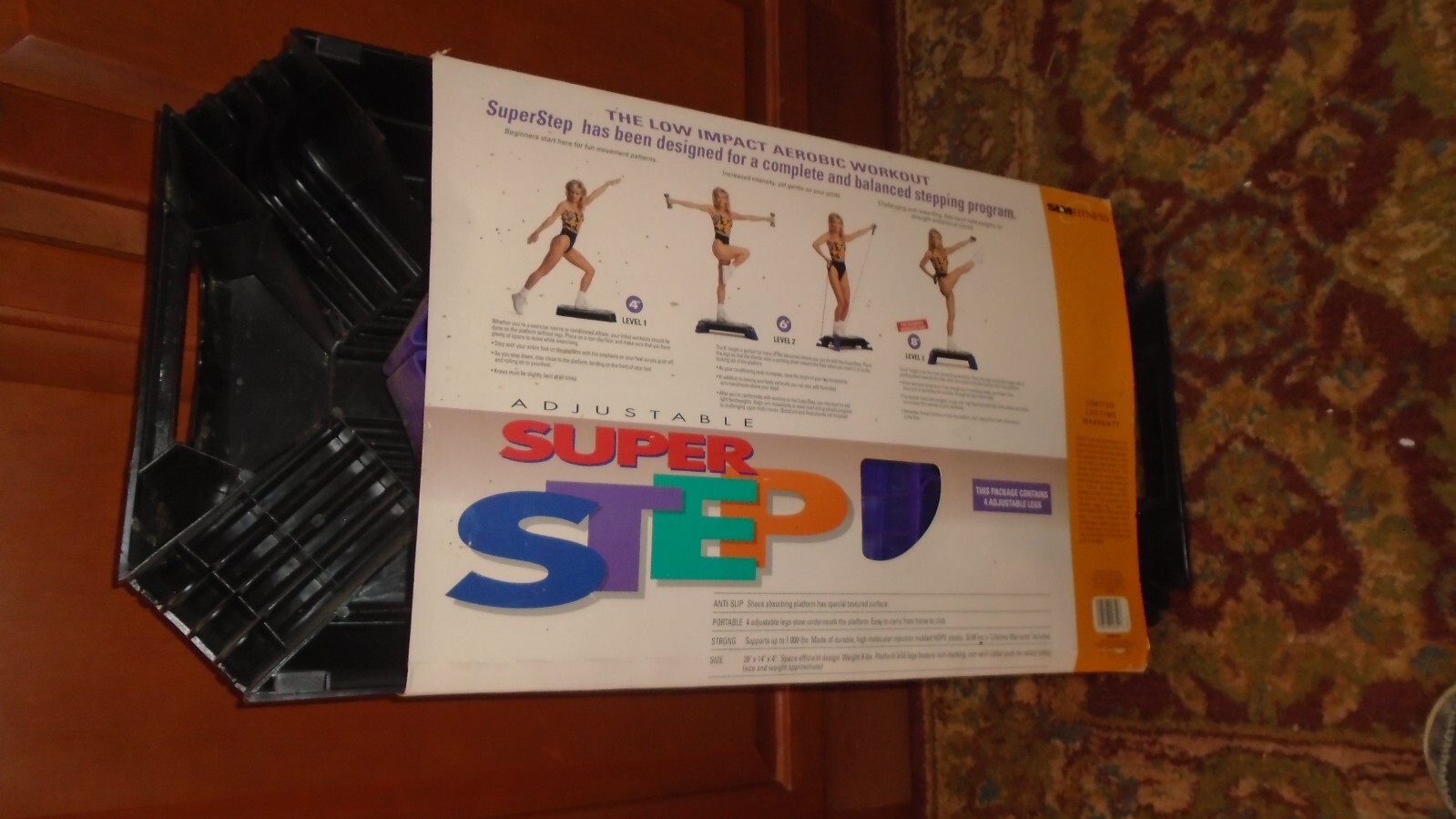 Exercise Workout Step Platform, Aerobic Stepper Bench Adjustable Risers