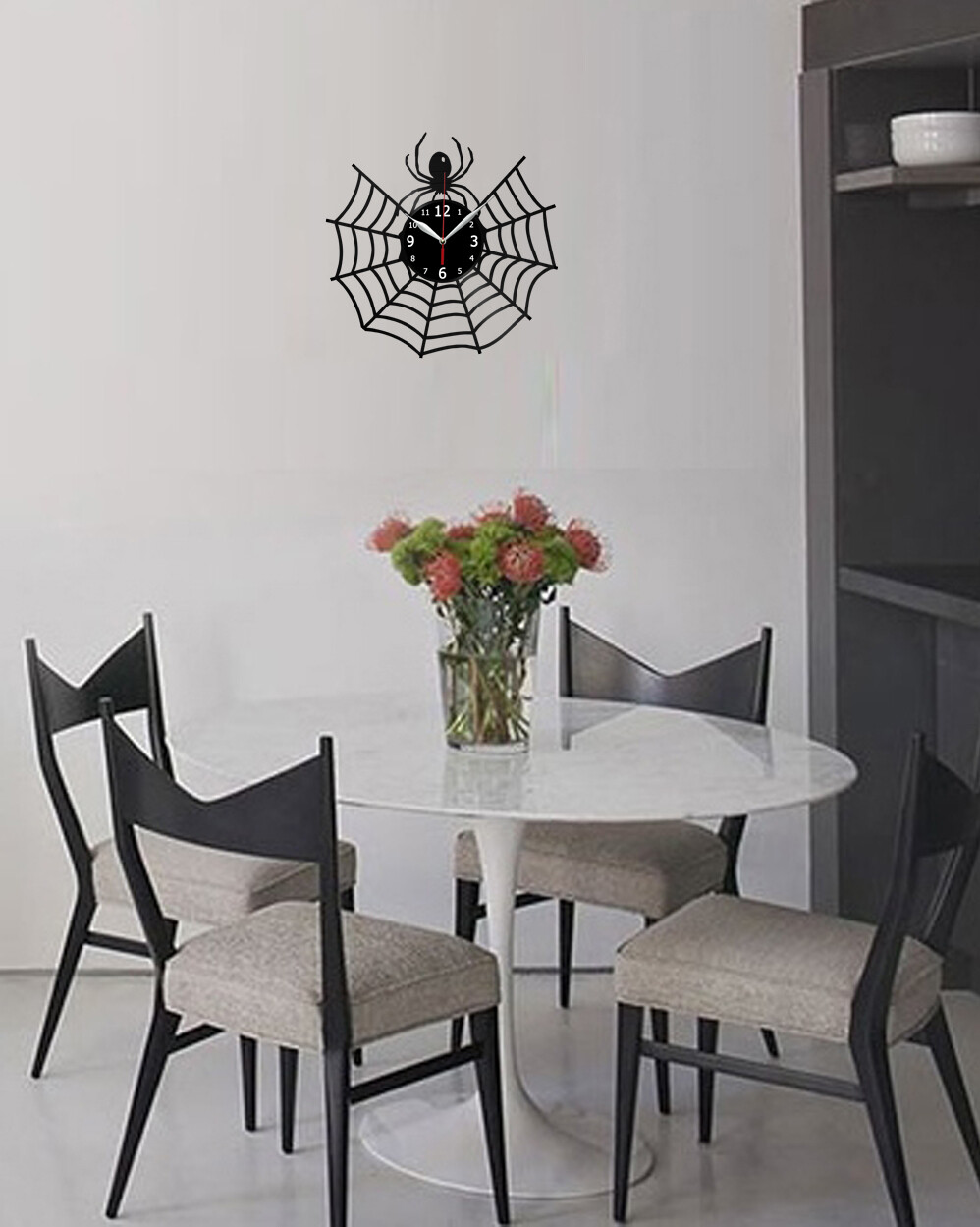 Spider Web Vinyl Record Wall Clock Decor Handmade 2461