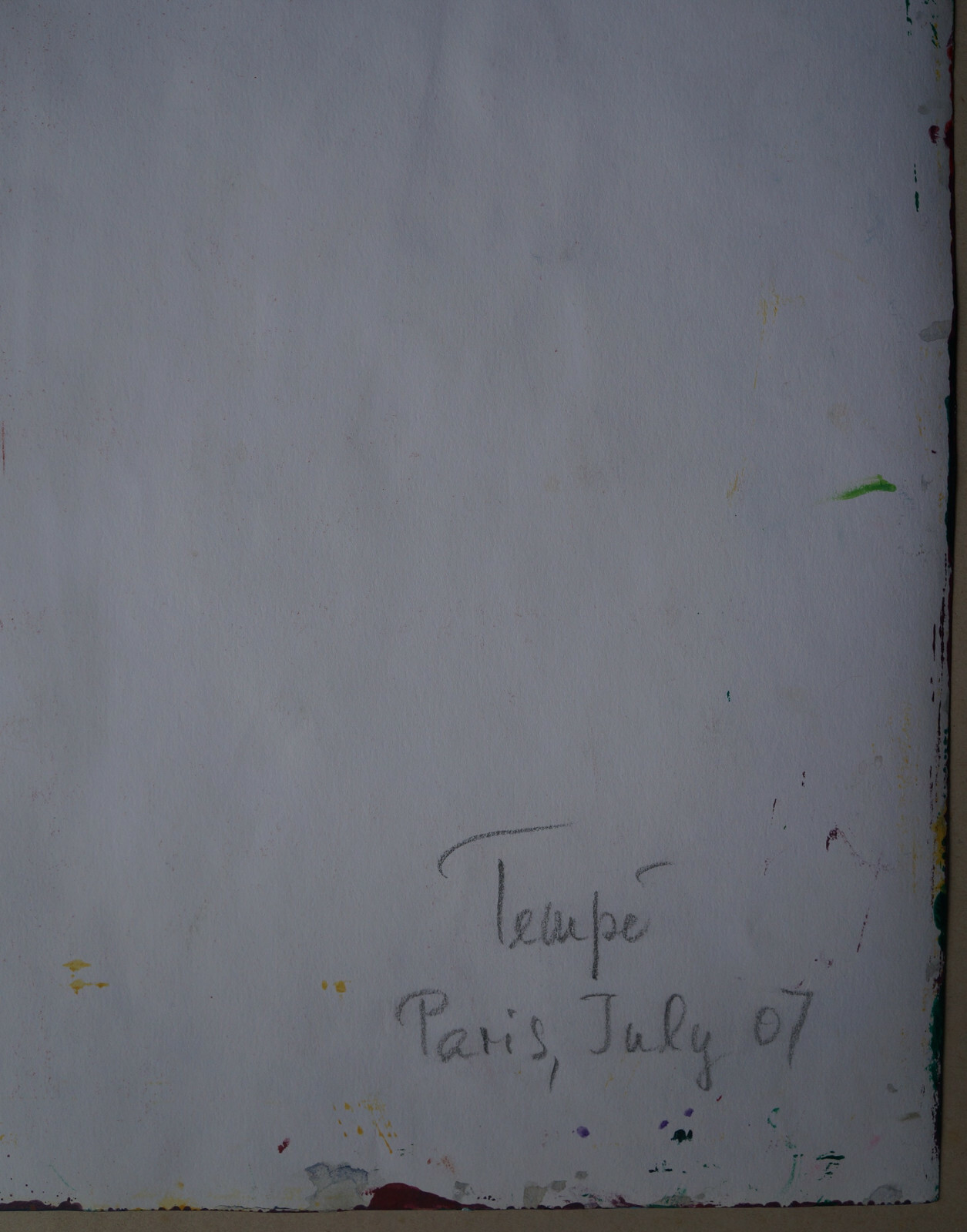 Acrylic On Paper Composition Abstract Signed Temple ( Xxeme )