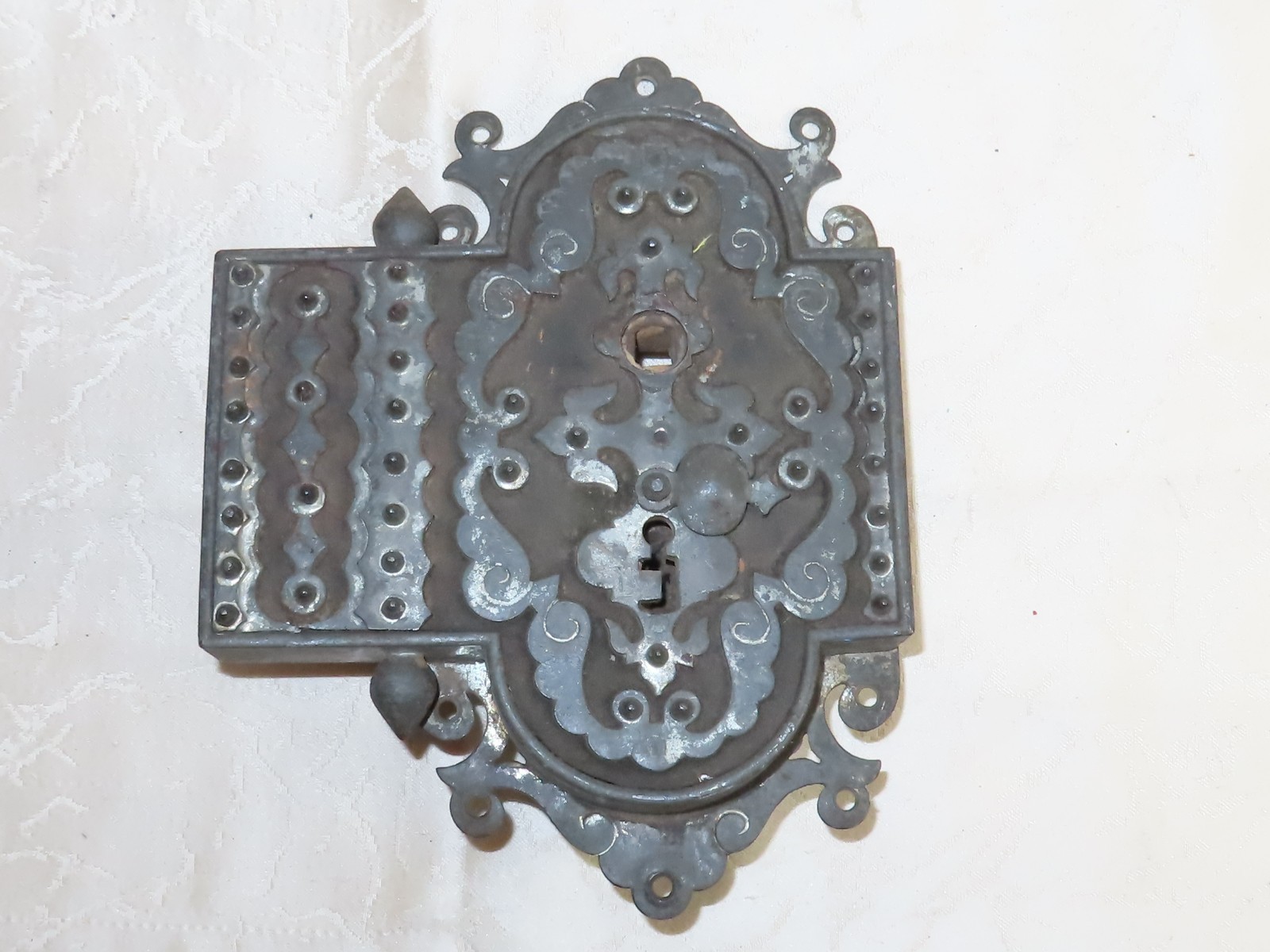 Antique Baroque Cabinet Lock Very Unusual Piece!