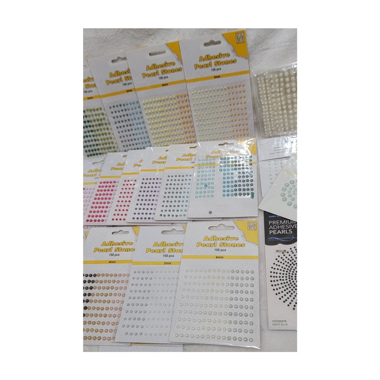 Adhesive Pearl Stones 17 pack Crafters BUNDLE