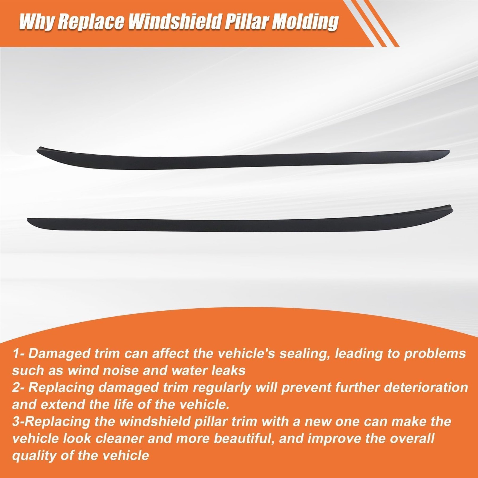 Windshield Pillar Molding Driver & Passenger Side Compatible with Ford Focus ...