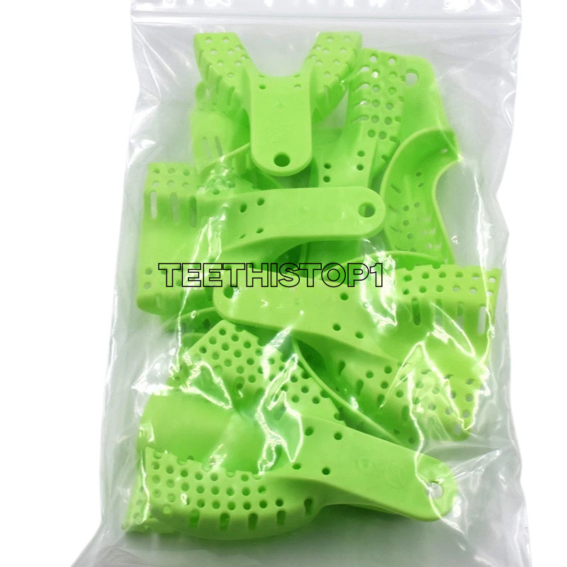 10 Pcs Autoclavable Dental Plastic Impression Trays Central Denture Disposable