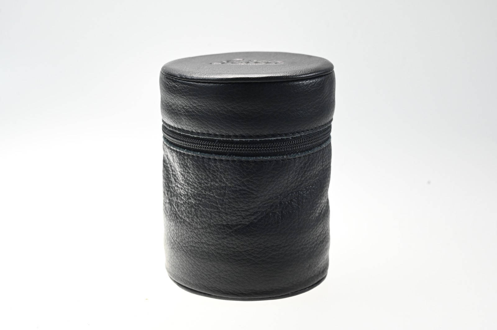 Leica Leitz Black Soft Leather Zipper Lens Case (H-4" Dia-3.25") #G465
