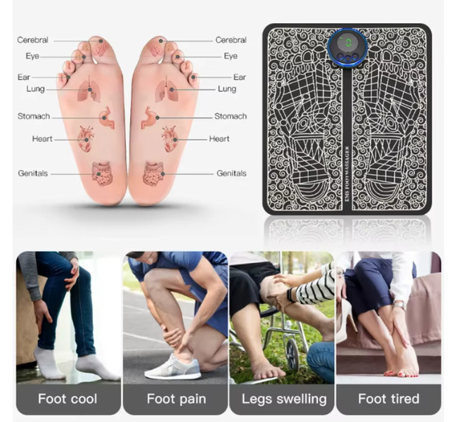 Restural EMS-Fix Foot Drop From Home 6 Modes and 9 Gears EMS Foot Massager Mat ~