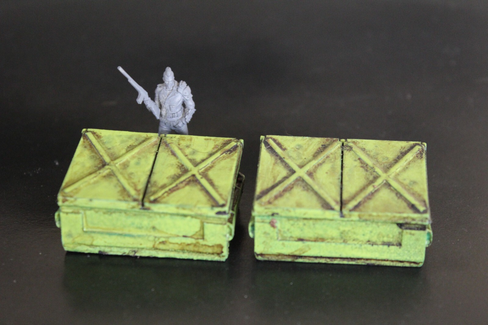 2 Fallout Wasteland Warfare Painted Dumpsters Post Apocalyptic Scatter Terrain