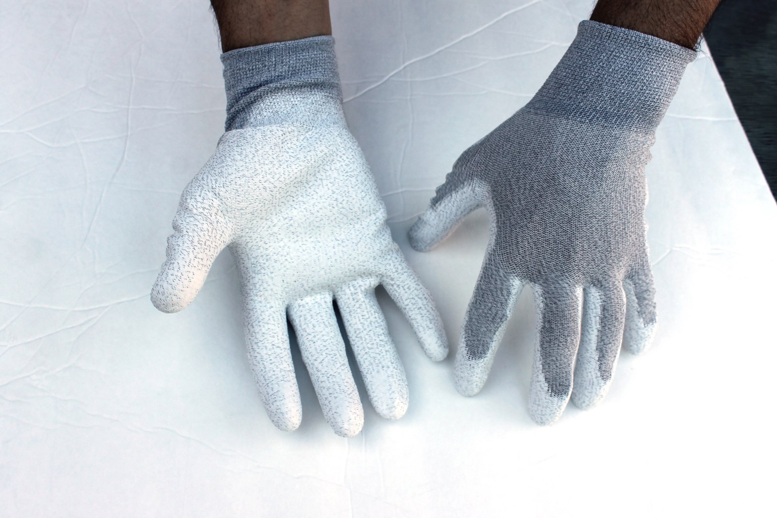 5 pairs ESD Anti-Static and Anti-Skid Gloves-Palm coated(Size:L)