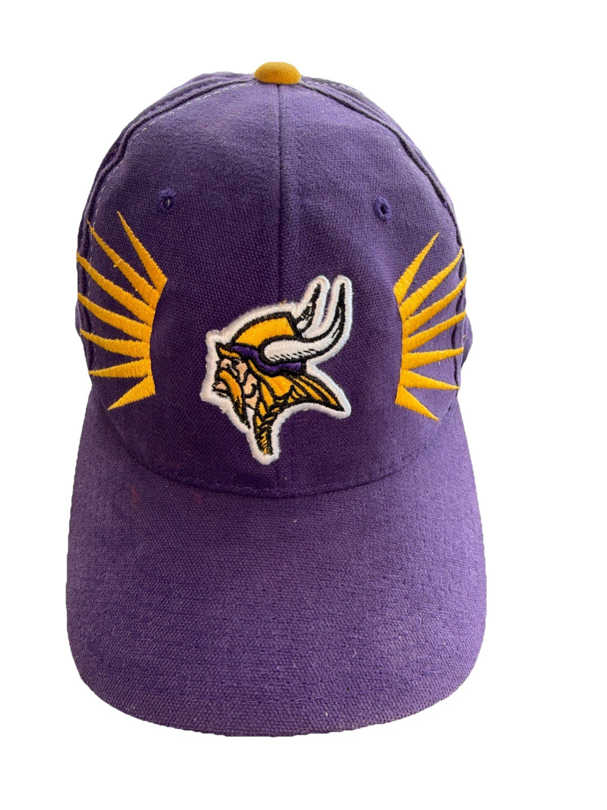 Minnesota VIking’s w Logo & Sunburst Yellow on Purple Hat Cap Cotton Hook Loop