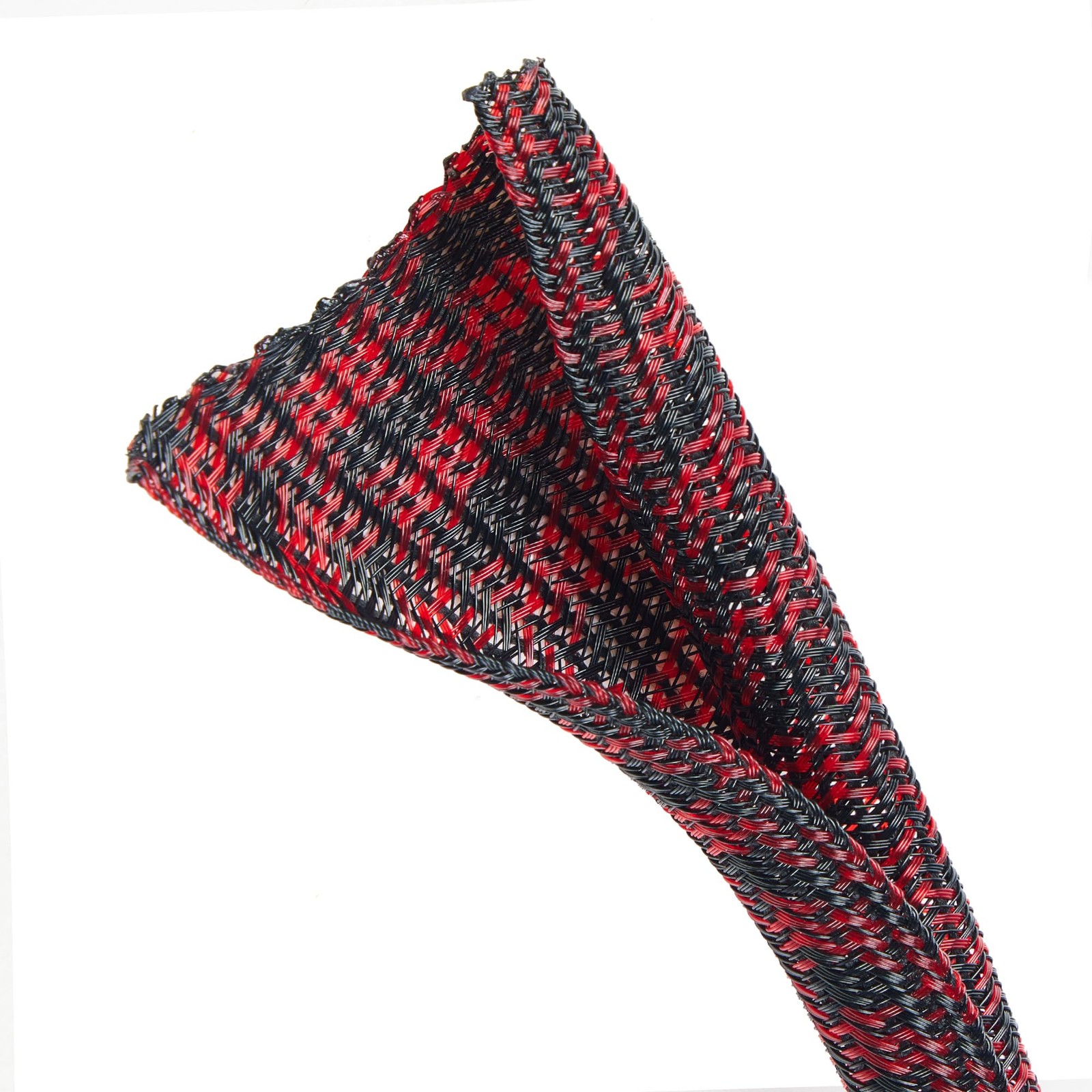 QCSIW Split Cable Sleeve, 1/2 Inch 10ft Black Red 1/2" 10ft, red