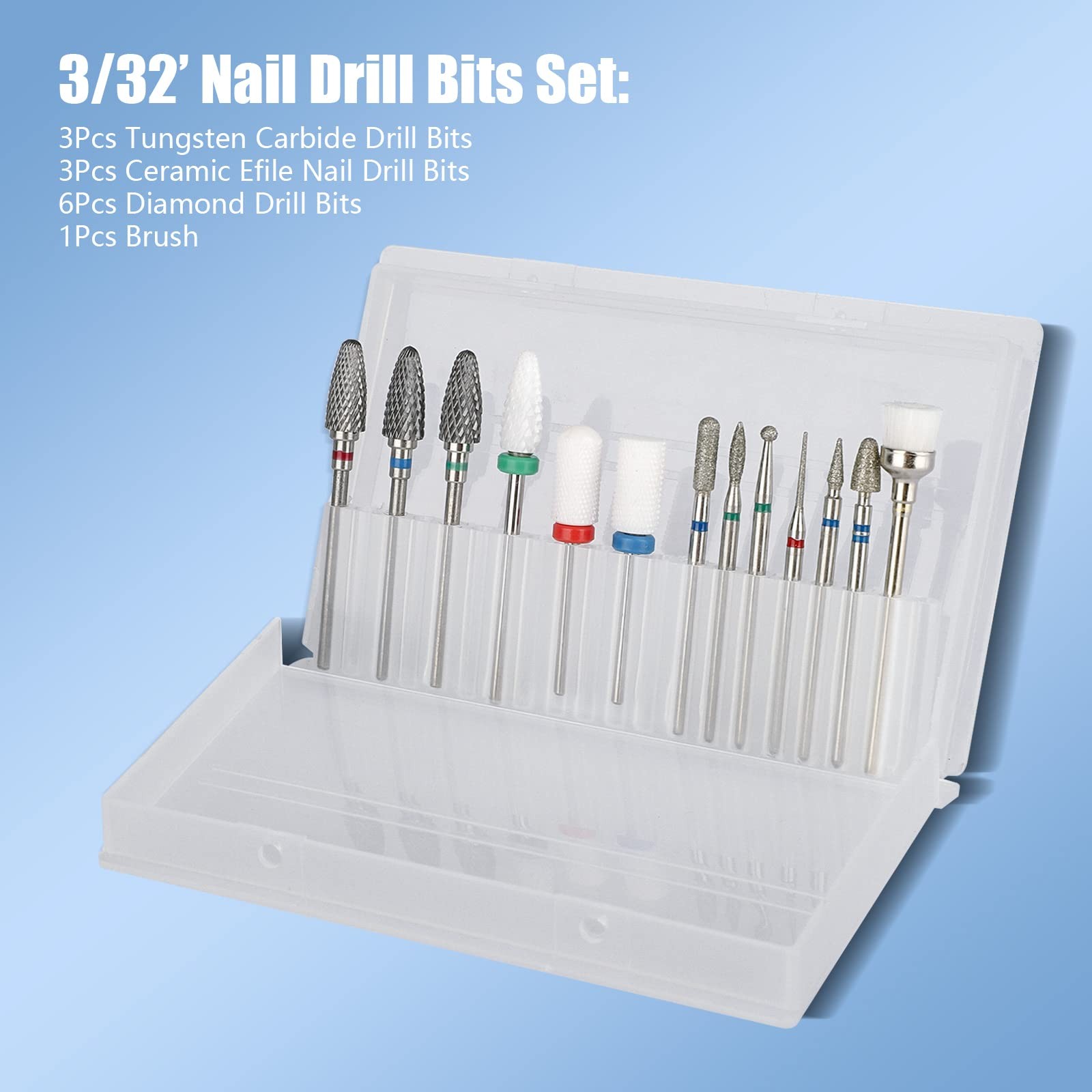 13pc Nail Drill Bits Set Drill Bits For Nails 3pcs Tungsten Carbide Drill Bits+