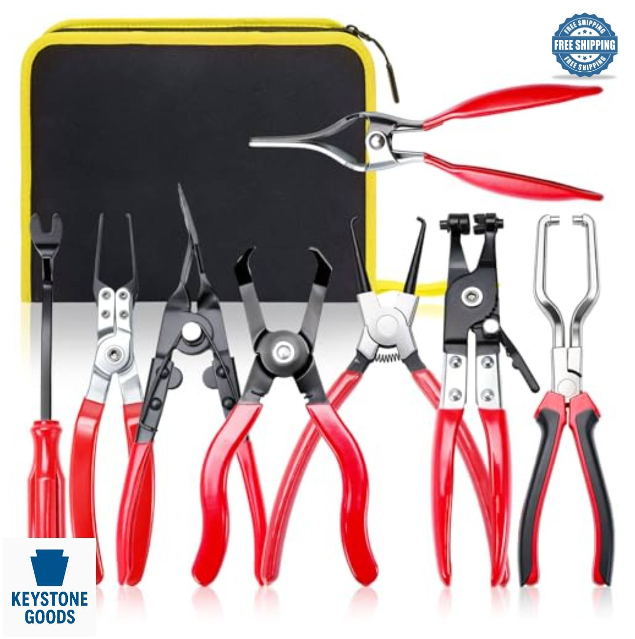 8 Piece Fuel Line Pliers Set Hose Disconnect Tools Clamp Removal Trim Kit