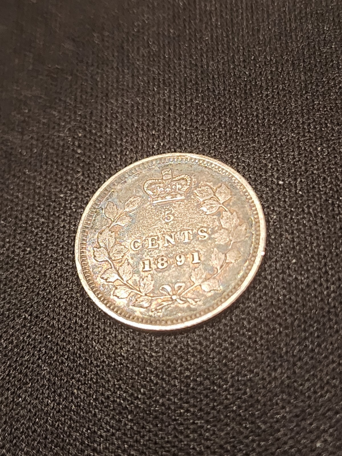 1891 Canada 5 Cents Silver Coin
