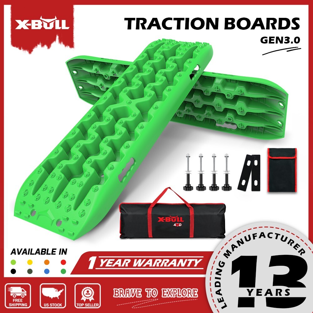 X-BULL Recovery Tracks Traction Track Tire Ladder Boards Sand Off-Road 3.0 Green