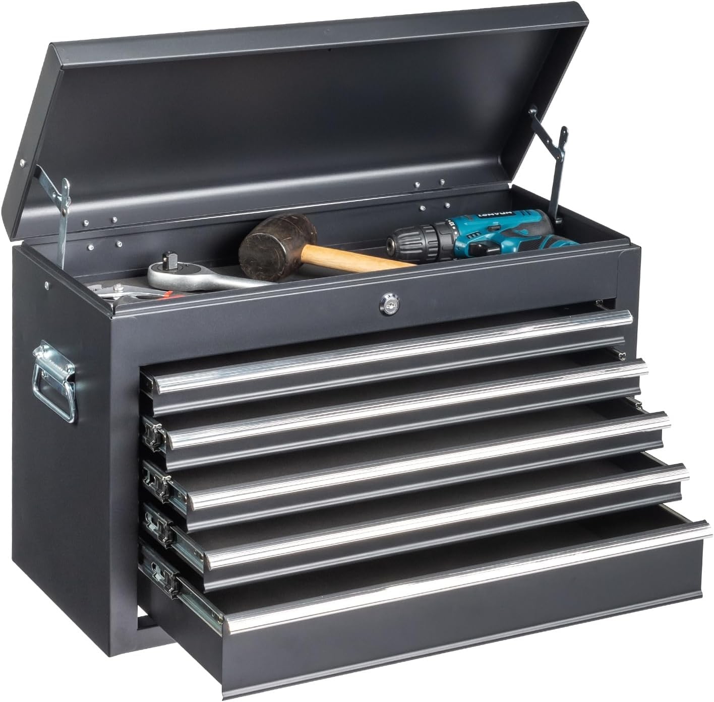 5-Drawer Tool Chest Metal Tool Box Storage Cabinet Organizer with Lock & Keys US