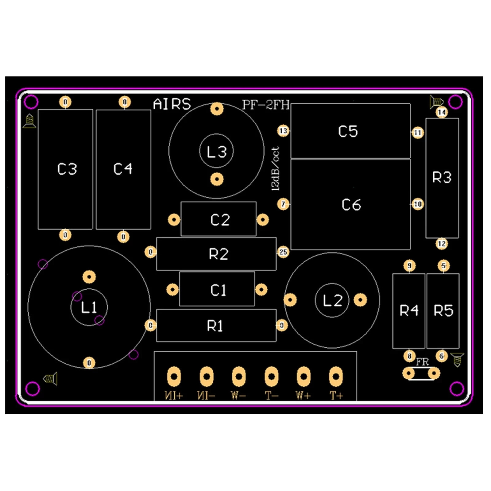 1pc 200W crossover filter 2-way 2-unit audio speaker crossover board
