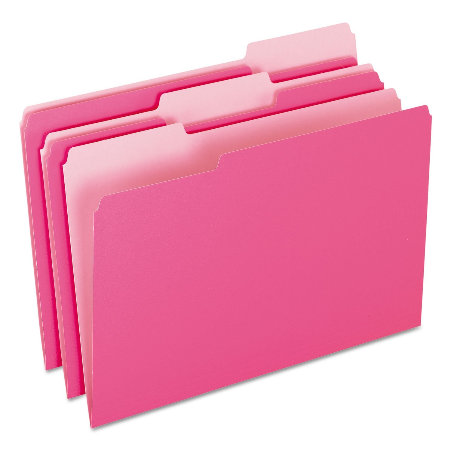 TwoTone Color File Folders Legal Size Pink 1/3 Cut 153 PIN Organizer 100 PCS