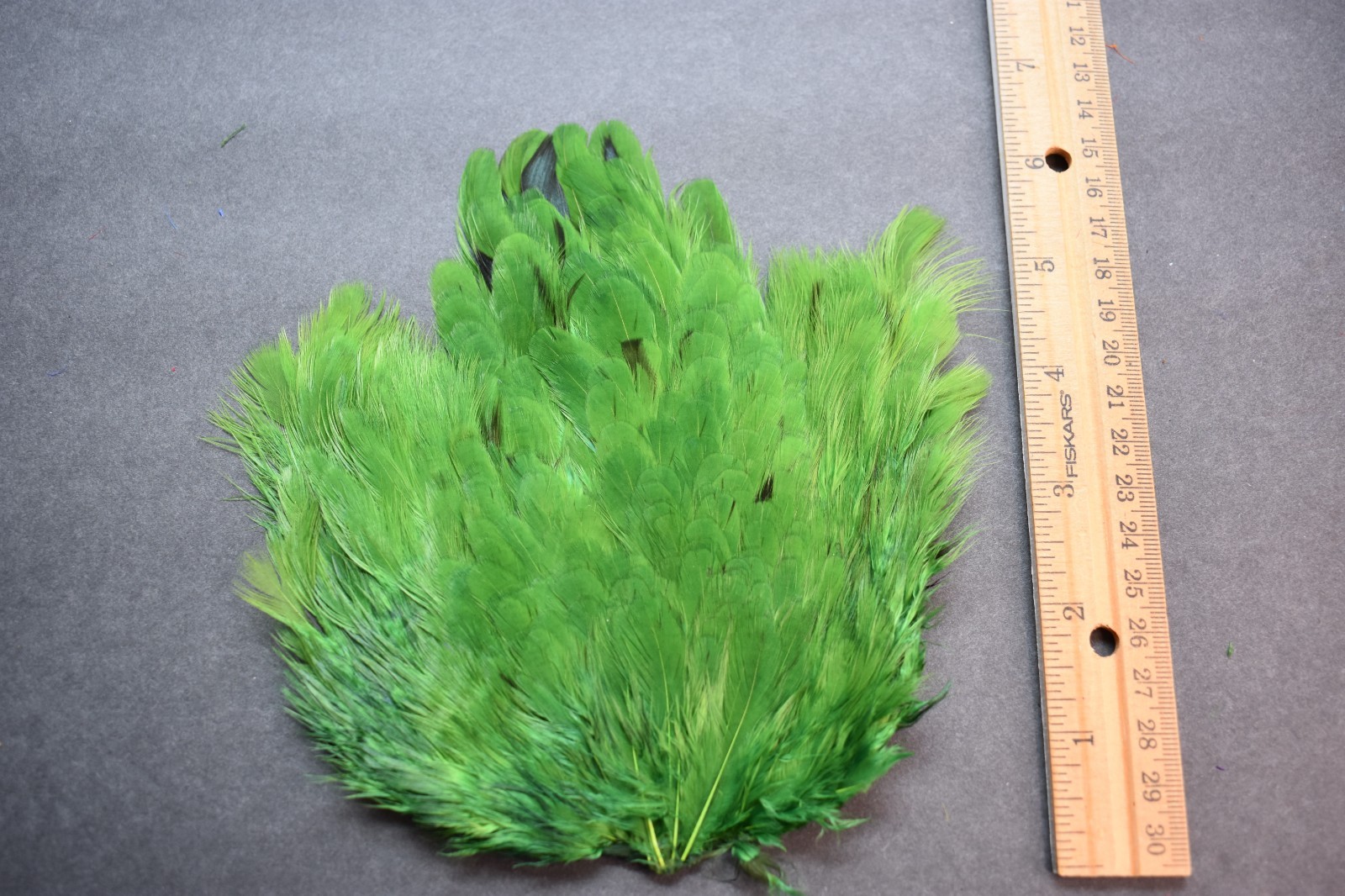 Lot 341,  Dyed SHADES OF GREEN India Hen Back Saddle Feathers for Fly Tying
