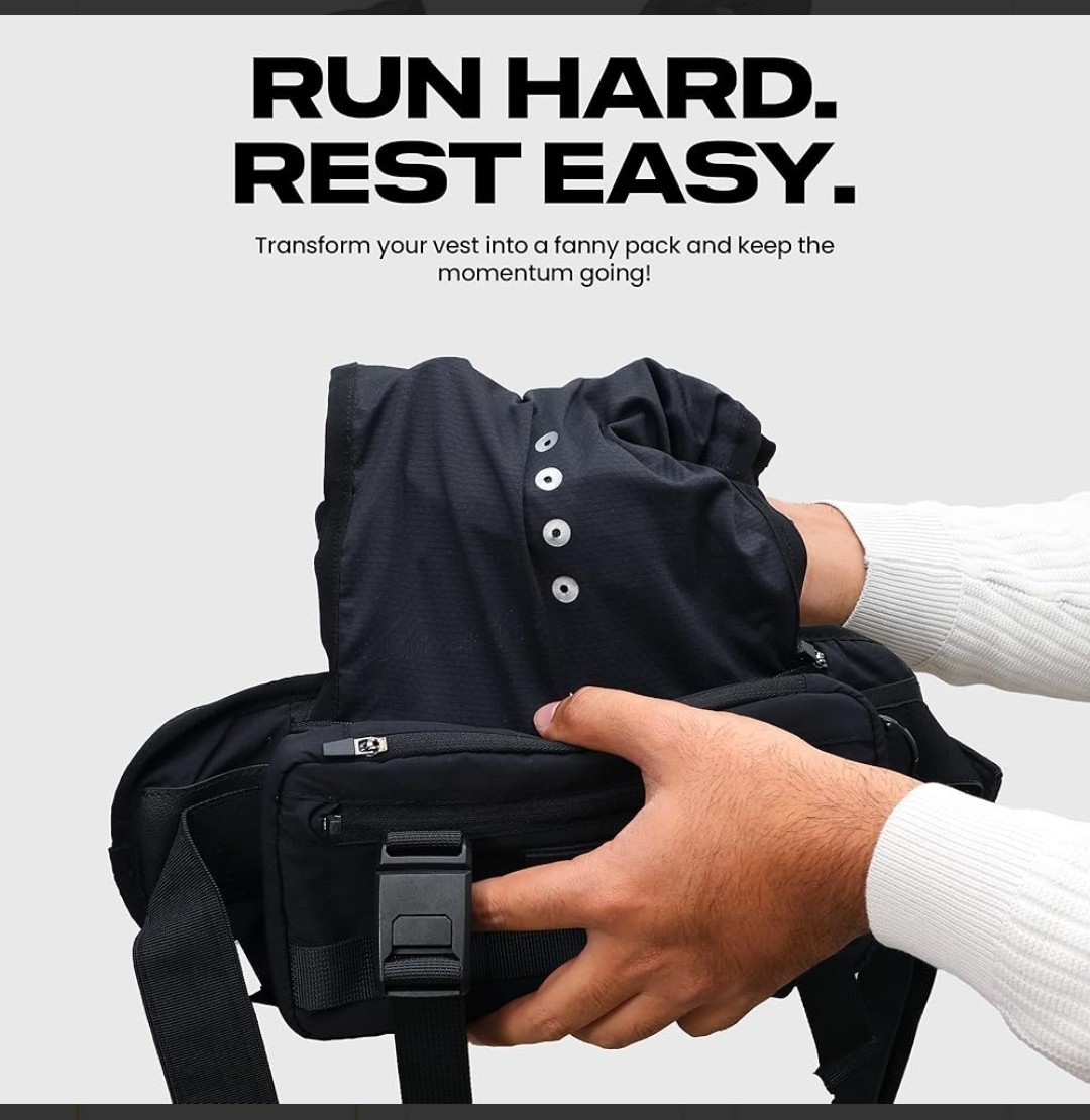Packable Running Vest Hydration Backpack Adjustable Unisex NWT