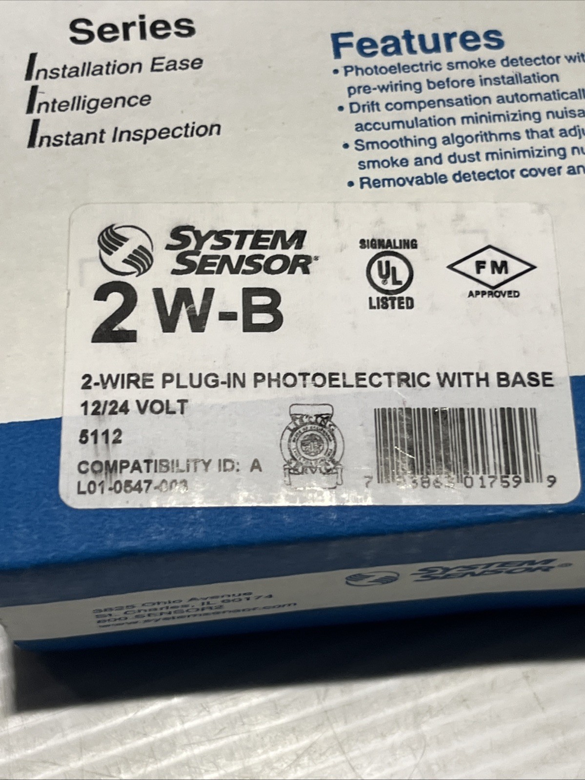 System Sensor 2W-B Smoke Detector 2-Wire White