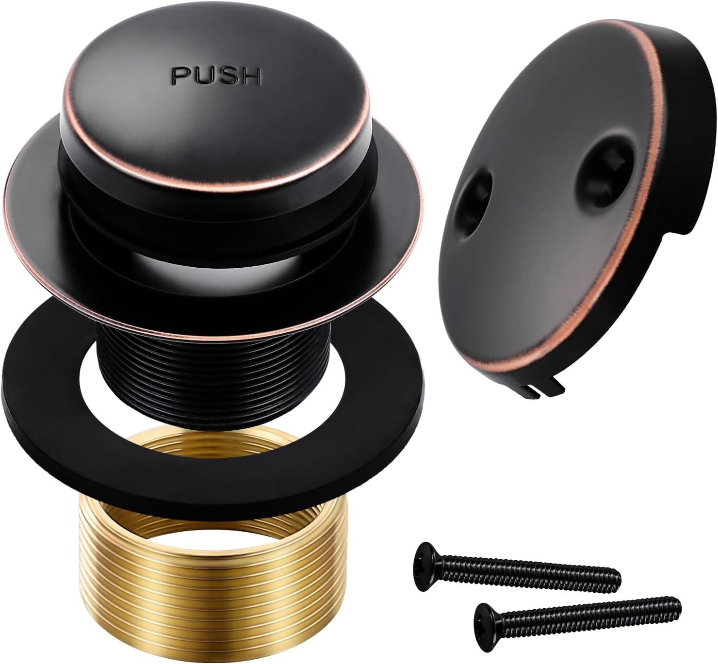 Oil Rubbed Bronze Bathtub Drain Tip-Toe Tub Trim Set with