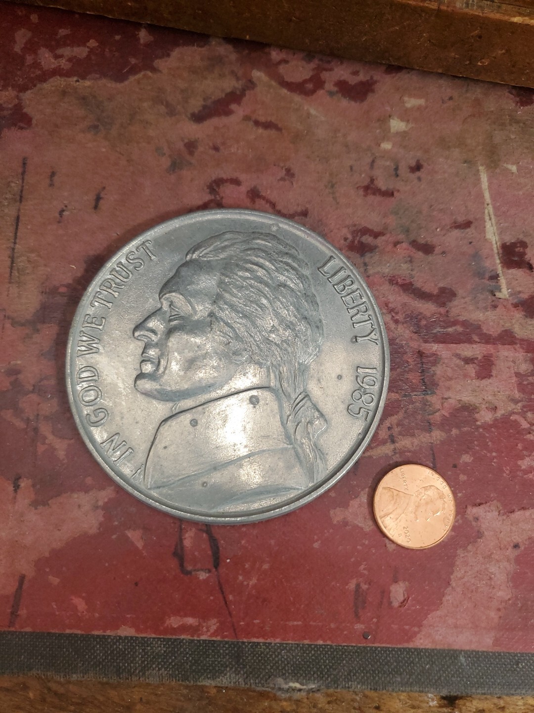 U.S. Coin Giant Nickle  Coin Coaster Paperweight 3 in Die Struck Magic DZ