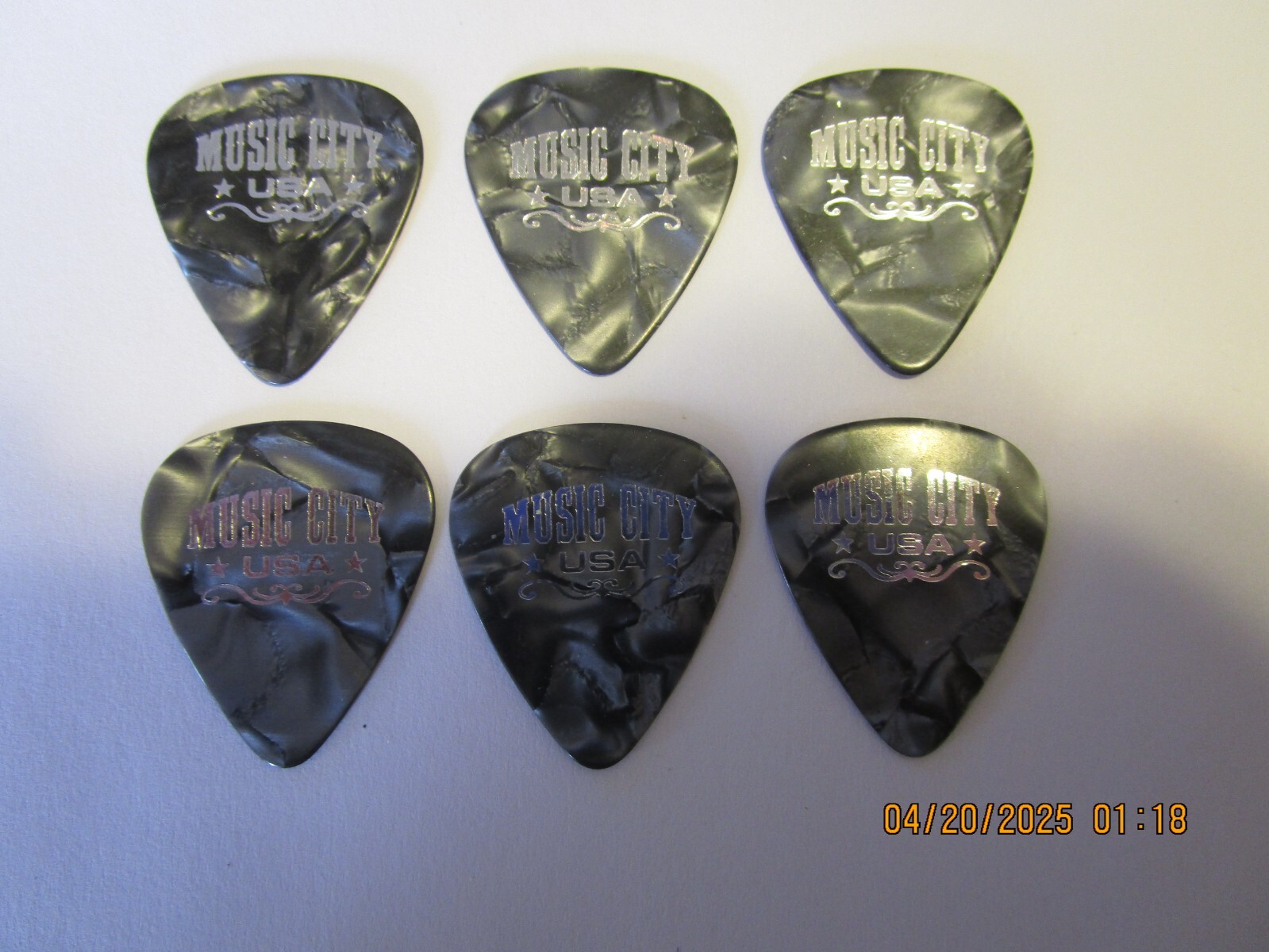 6 Pack of Music City USA Nashville Promo Guitar Picks, Assorted Gauges #1163