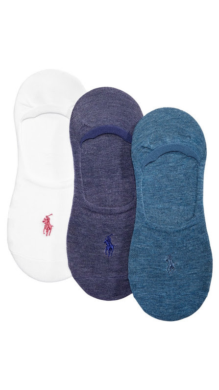 Polo Ralph Lauren Women's 3 Pack Marled Sneaker Ultra-Low Visibility Socks