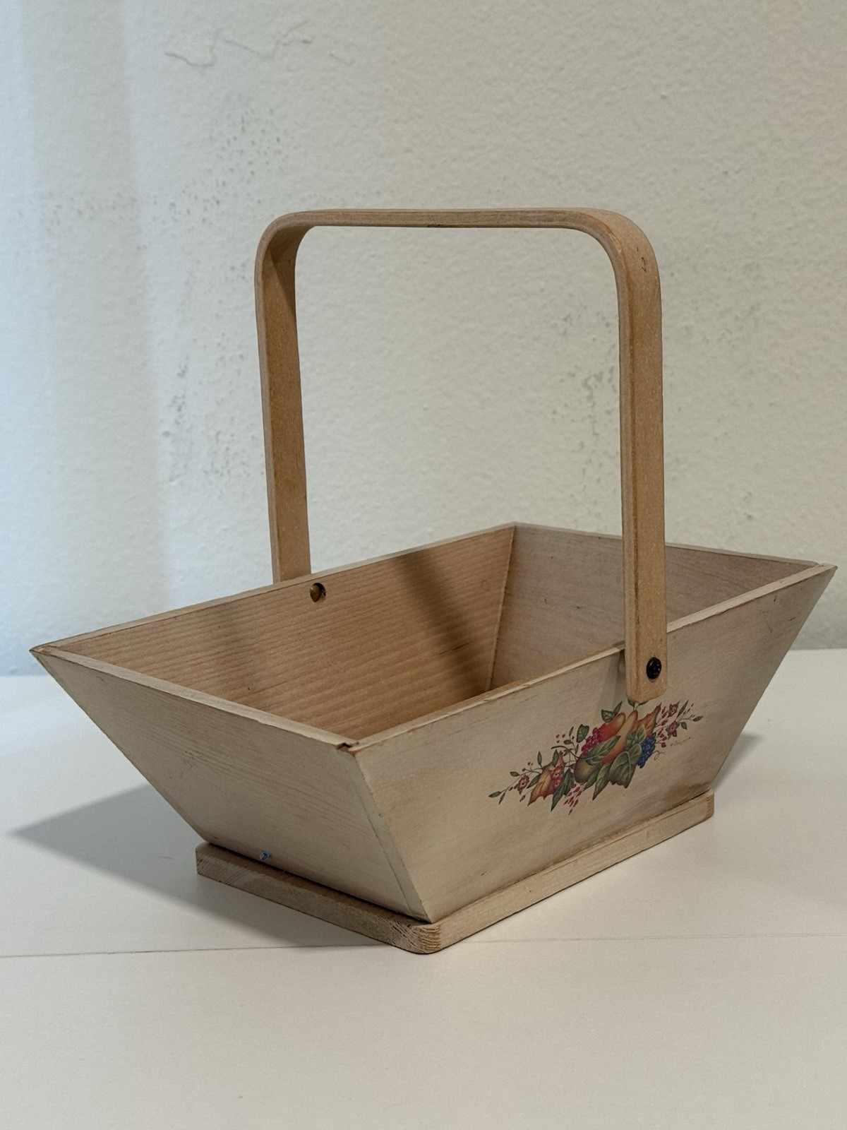 Wood Centerpiece Basket Fruit Design