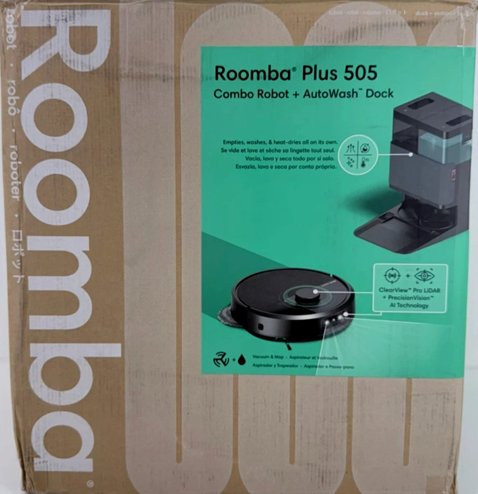 iRobot Roomba 505 Combo Vacuum Mop AutoWash Dock CLEAN TESTED Works Great