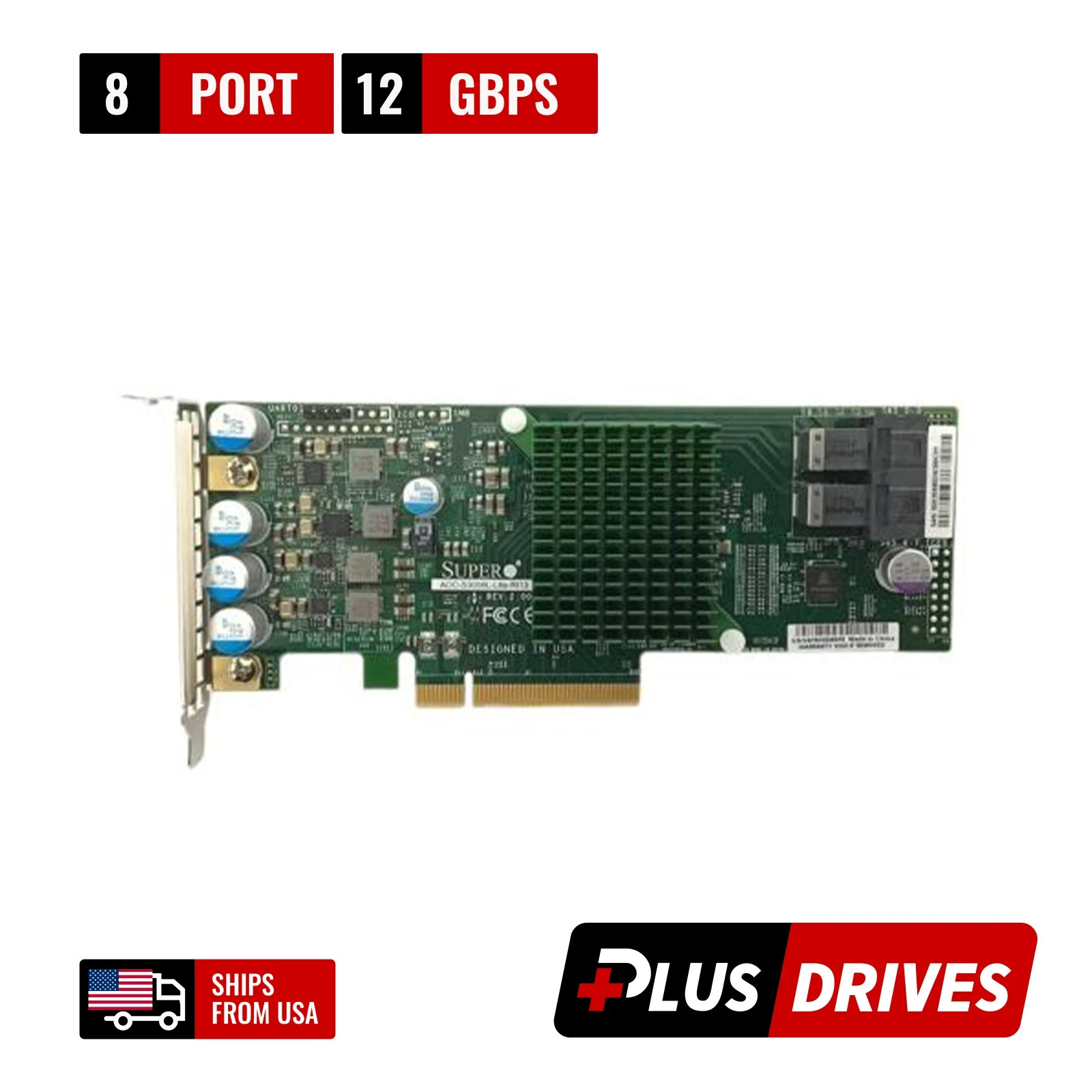 Supermicro AOC-S3008L-L8E 8-Port Internal SAS3 12Gbps PCI-e 3.0 HBA Controller