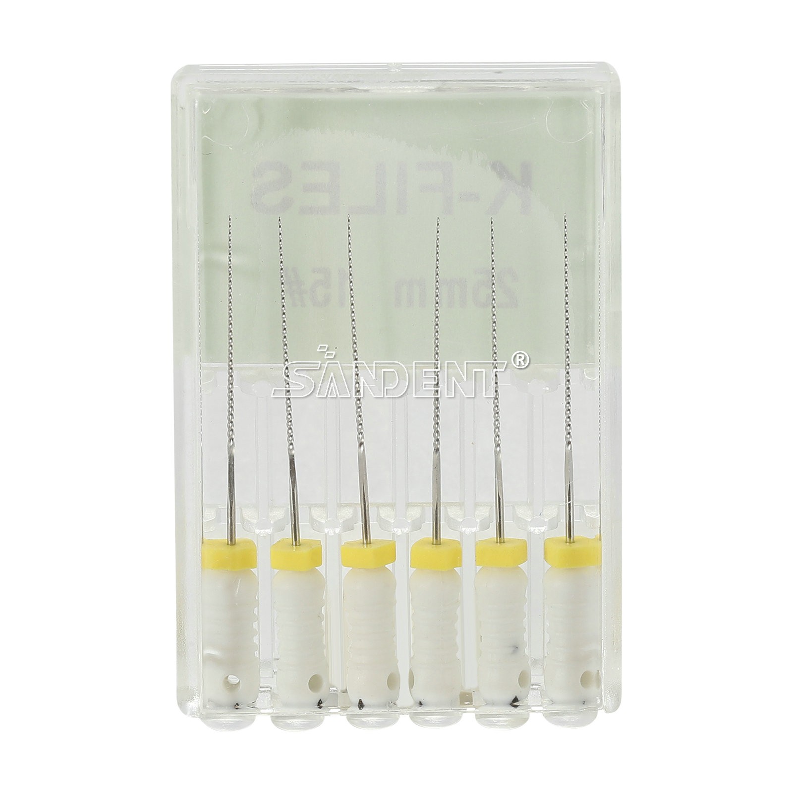 SANDENT Dental Endo 25mm stainless steel K-file 6-file per blister