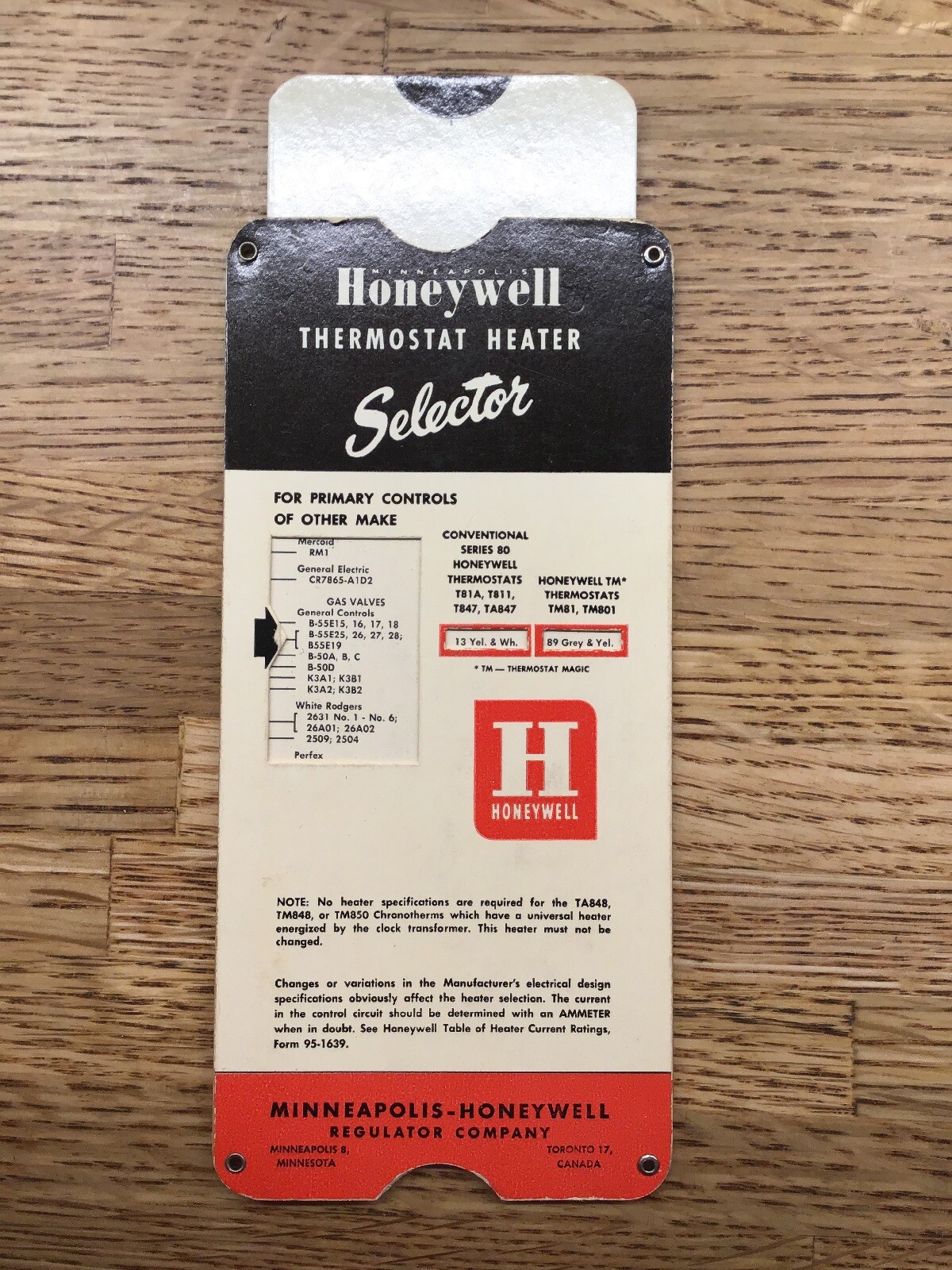 Vintage Slide Rule Calculator - HONEYWELL -  Thermostat Heater  - LL5