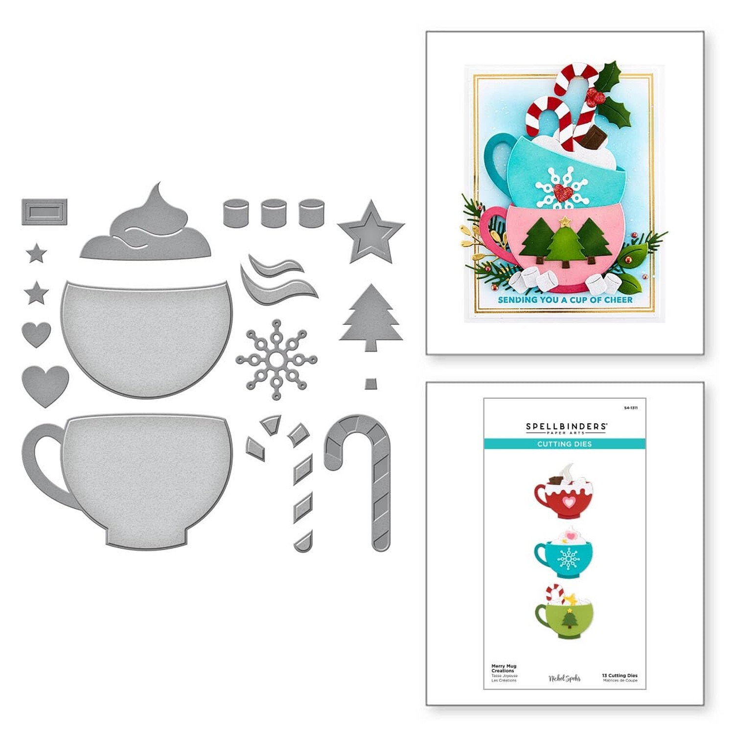 Spellbinders Merry Mug Creations Etched Dies, Metal