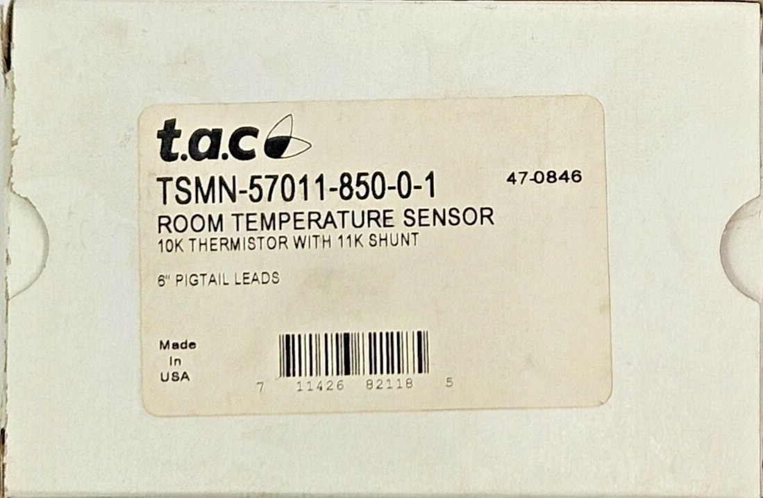 T.A.C Schneider TSMN-57011-850-0-1 Room Temperature Sensor