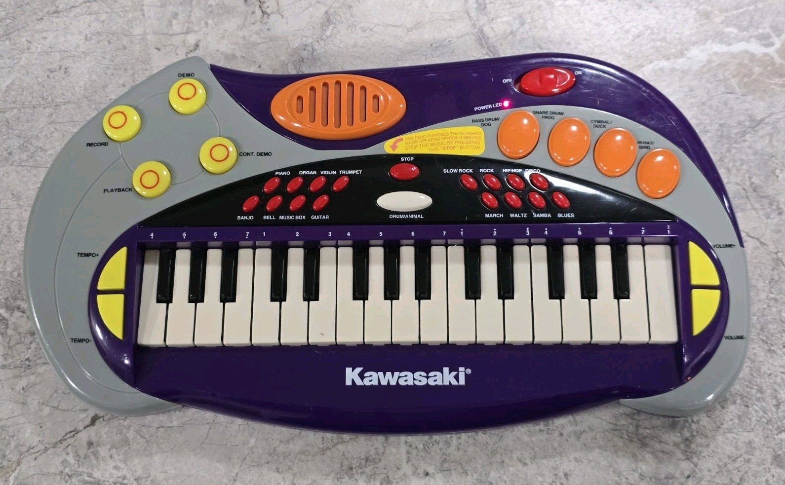 Vintage Kawasaki Keyboard 2002 Percussion Piano Instruments Sound Effects Tempo