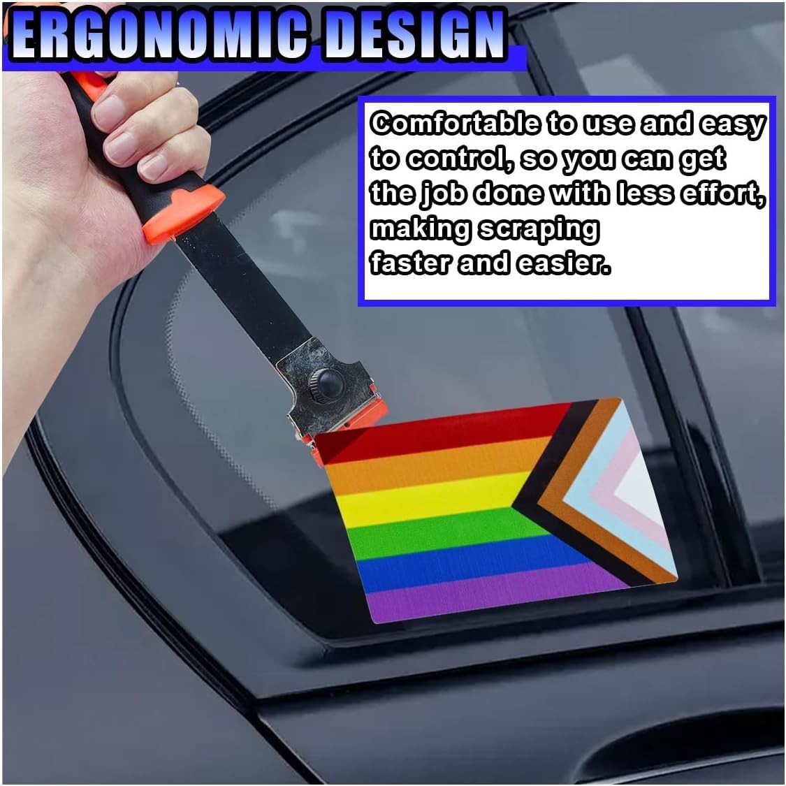 2PCS Razor Blade Scraper - Car Windshield Window Cleaning Scraper Tool with 10 P
