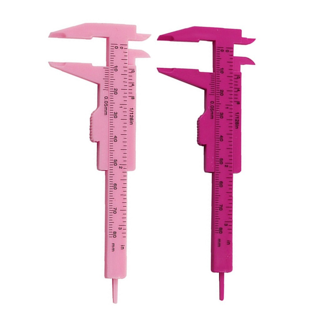 Ruler Calipers Lightweight Measuring Tools Pink/Rose Red Plastic Rustproof