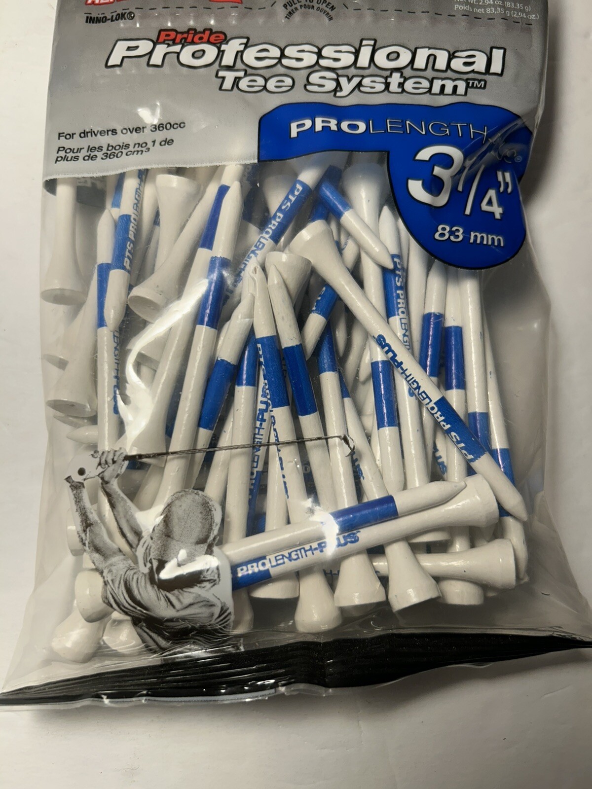Pride Professional Tee System 3-1/4 inch ProLength Plus Tee 75 count White