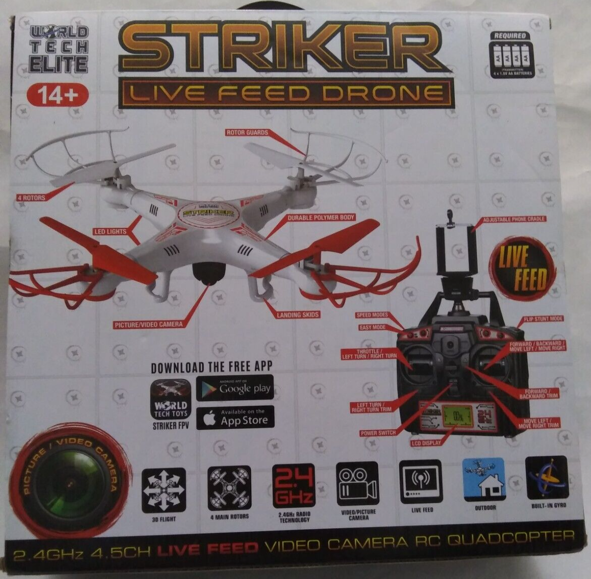 Striker Live Feed Drone - Video Camera RC Quadcopter - New in Box