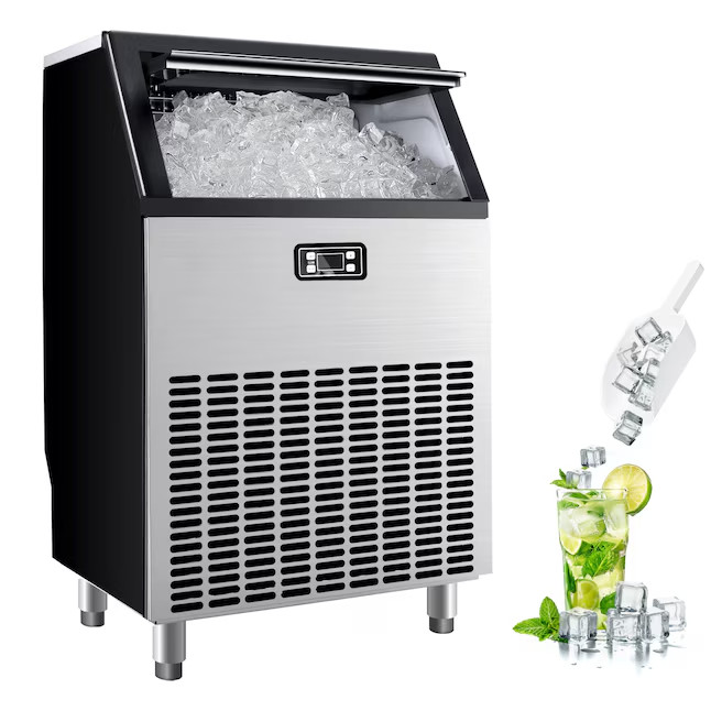 SIMZLIFE 200lbs/24H Commercial Ice Maker Machine with 65 lbs Storage and Smart