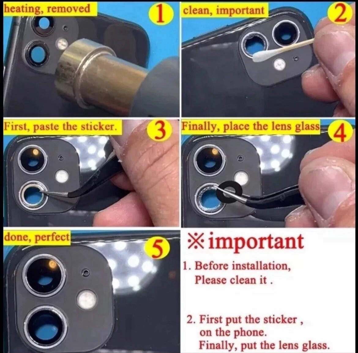 1 SetRear Back Camera Lens replacement  For  iPhone 12 Pro
