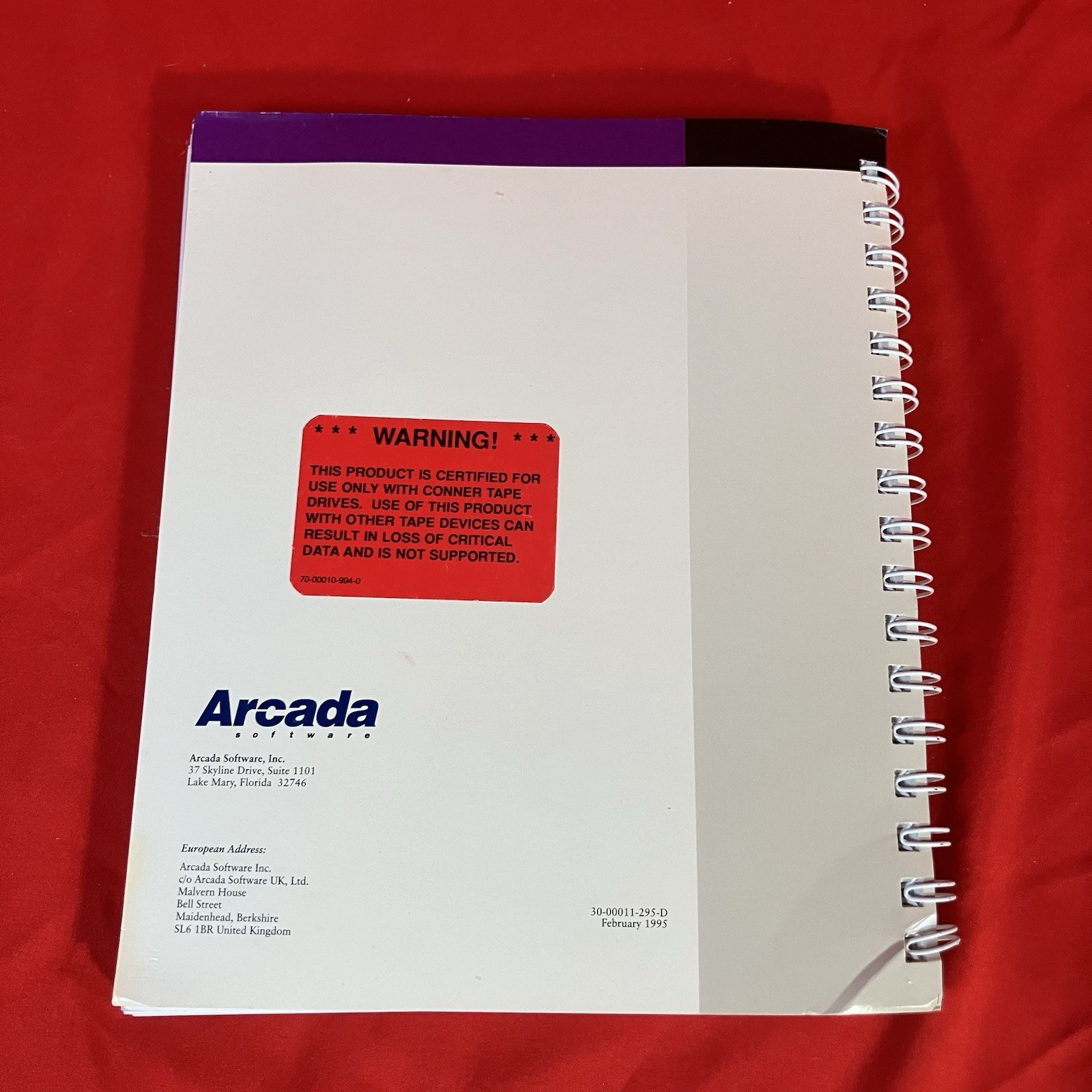1994 Connor Workstation Backup For Netware By Arcada Backup Software Exec 3.1 #1