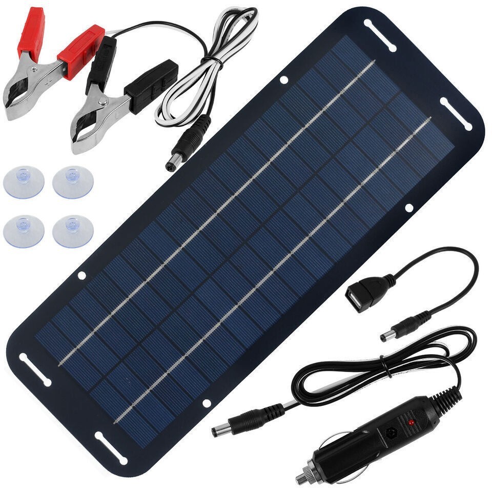 30W 12V Solar Panel Trickle Charger Kit for Car RV Boat Motor Battery Waterproof