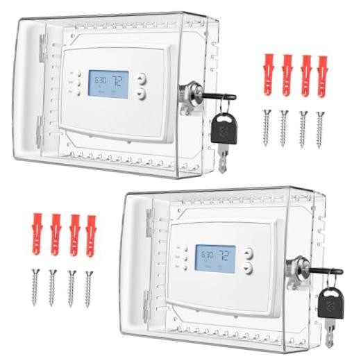 2 PCS Thermostat Lock Box with Key, Large Thermostat Cover with 2 PCS Key Lock