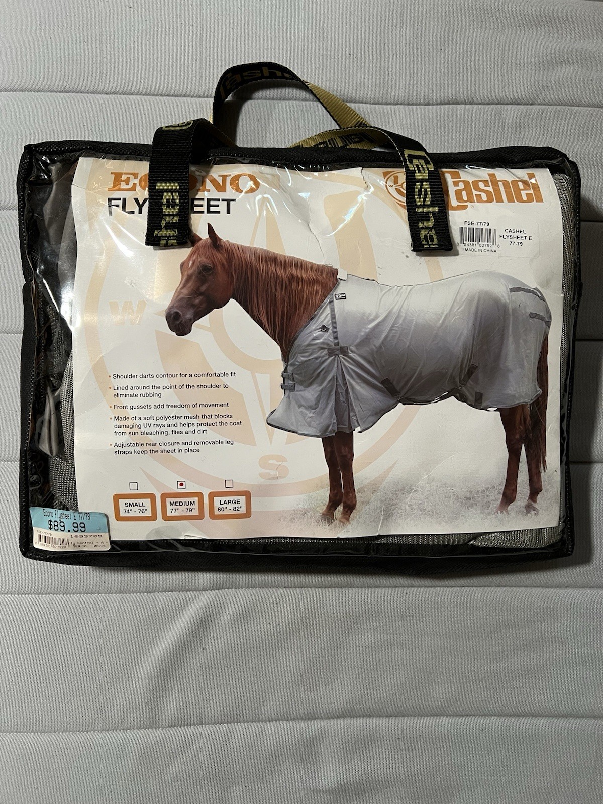 Cashel Econo Horse Flysheet Size Medium 77"/ 79"  Lightweight Gray New